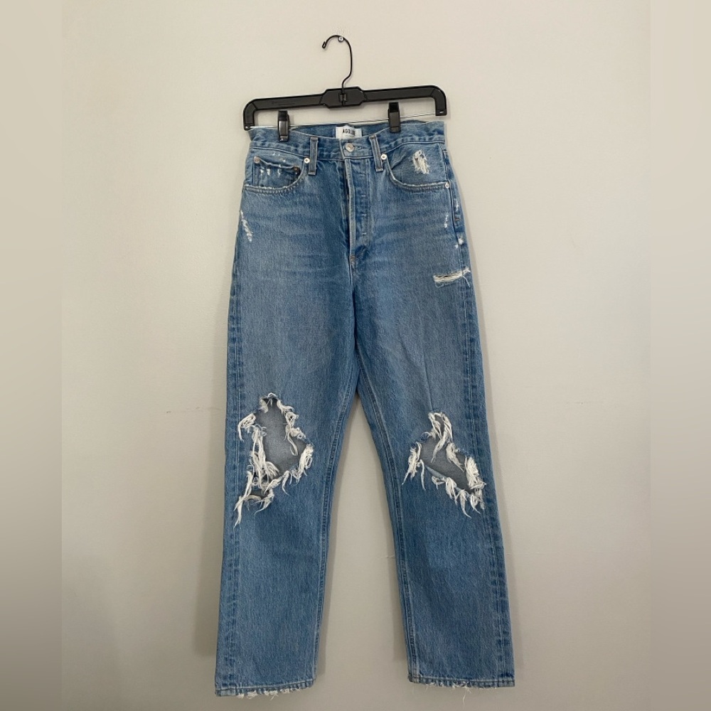 Agolde Distressed 90s Mid Rise Jeans Size 25